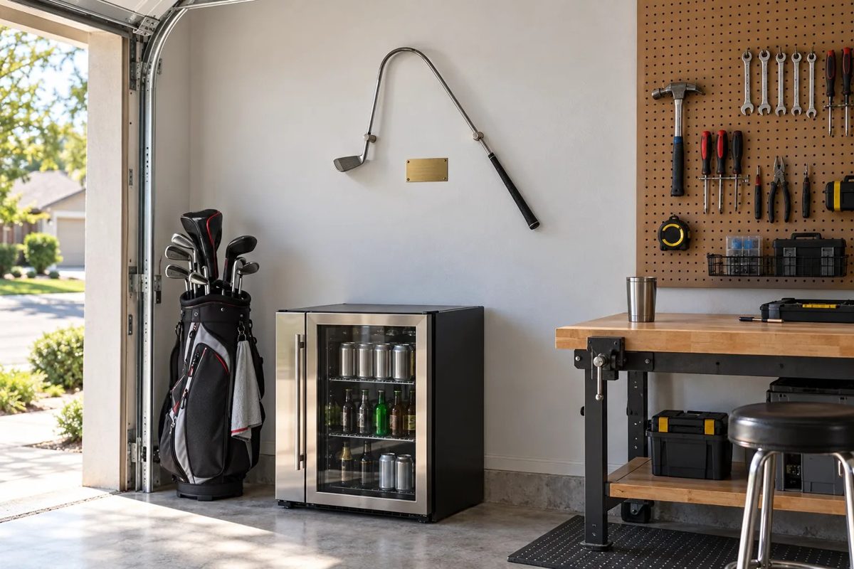 A Fore Iron on a garage wall